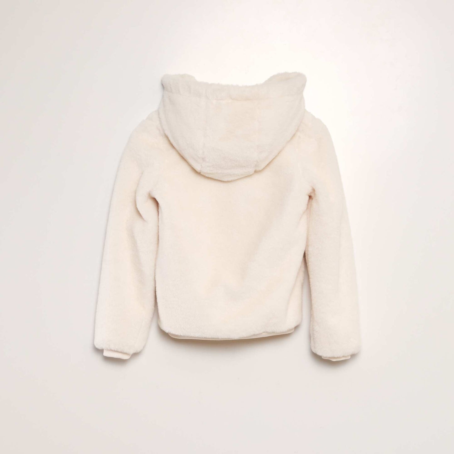 Furry hooded jacket WHITE