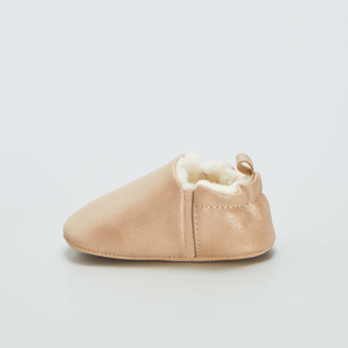 Fur-lined faux suede slippers ORANGE