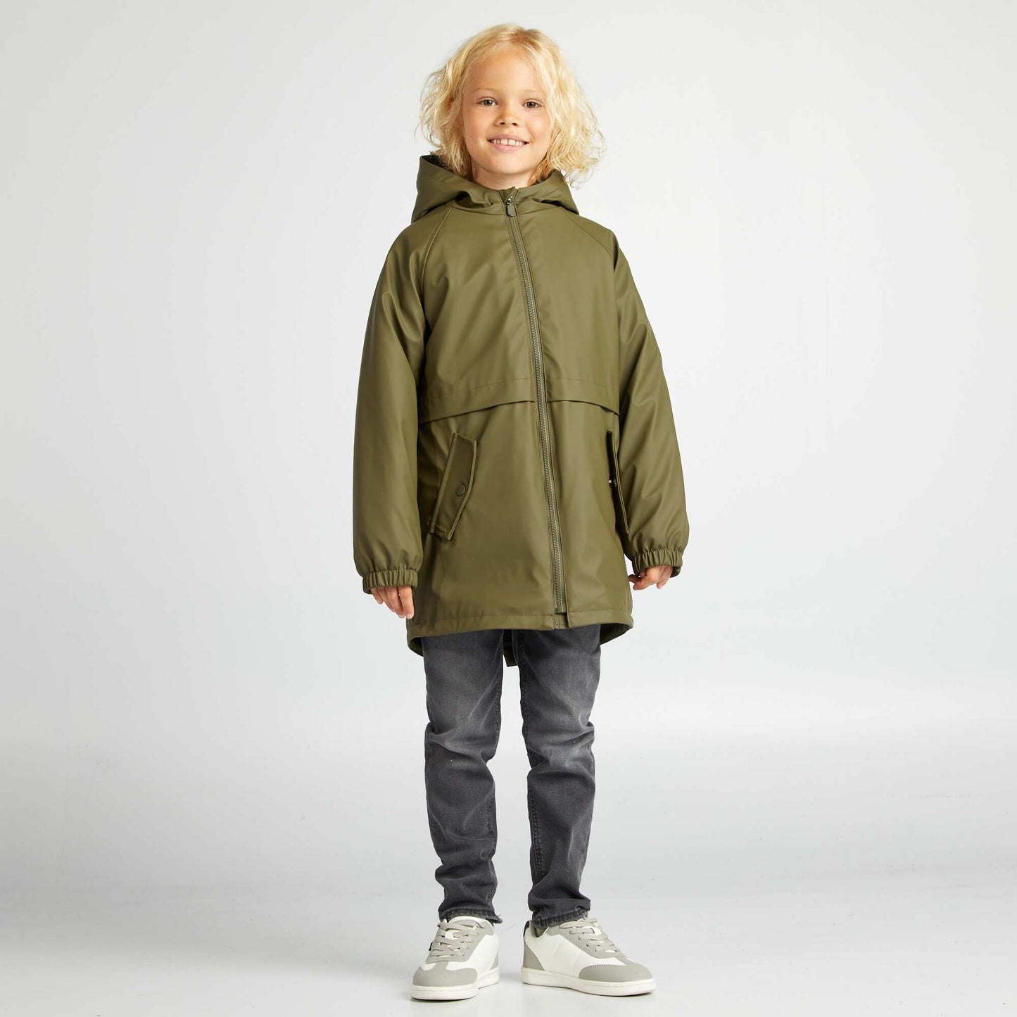 Mid-length parka with sherpa lining KHAKI