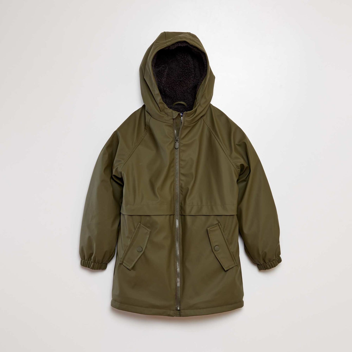 Mid-length parka with sherpa lining KHAKI