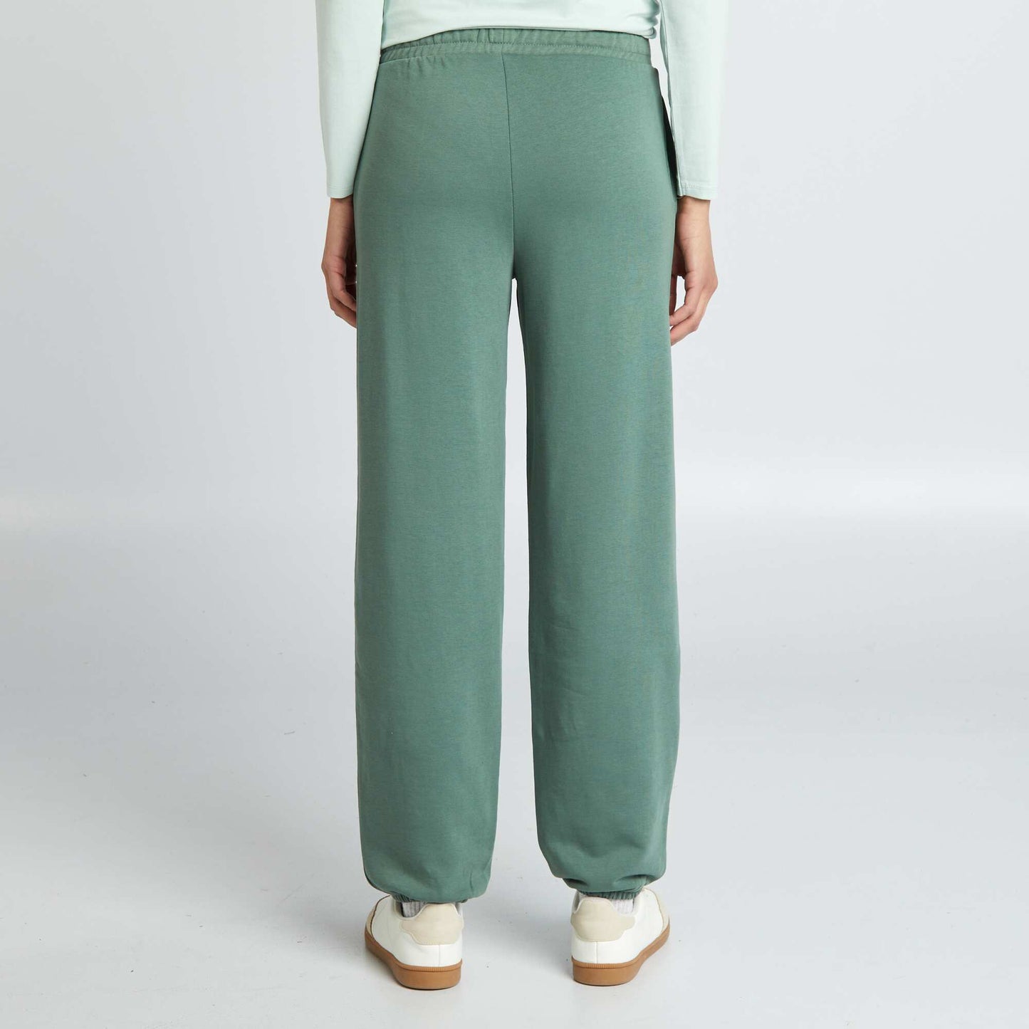 Wide-leg plain joggers GREEN