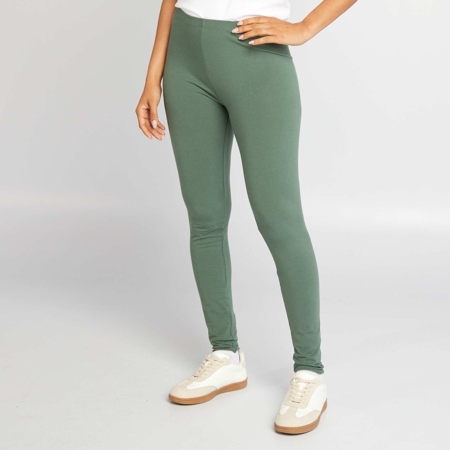 Long basic leggings GREEN