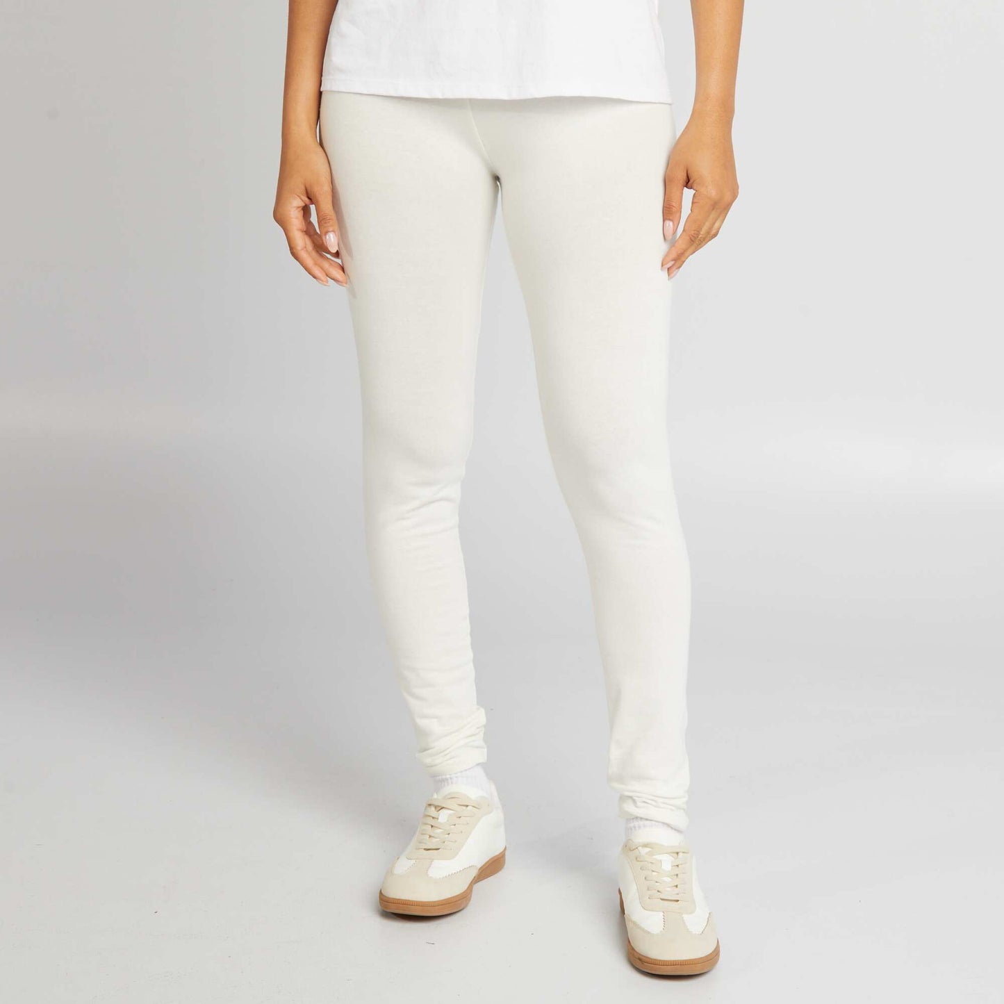 Long basic leggings WHITE