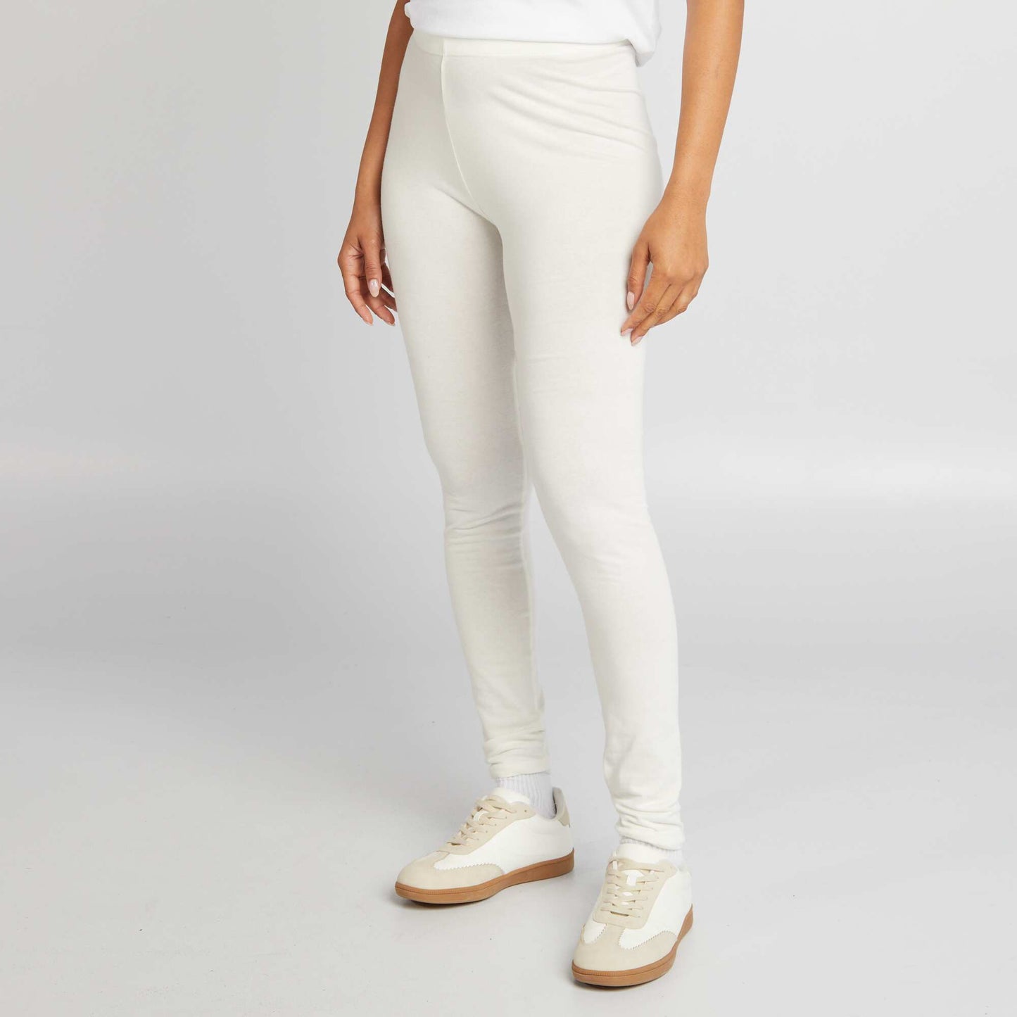 Long basic leggings WHITE