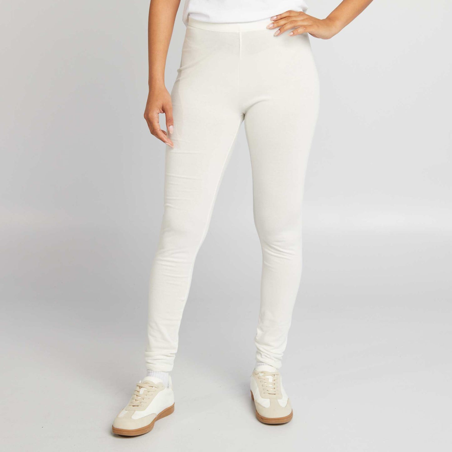 Long basic leggings WHITE