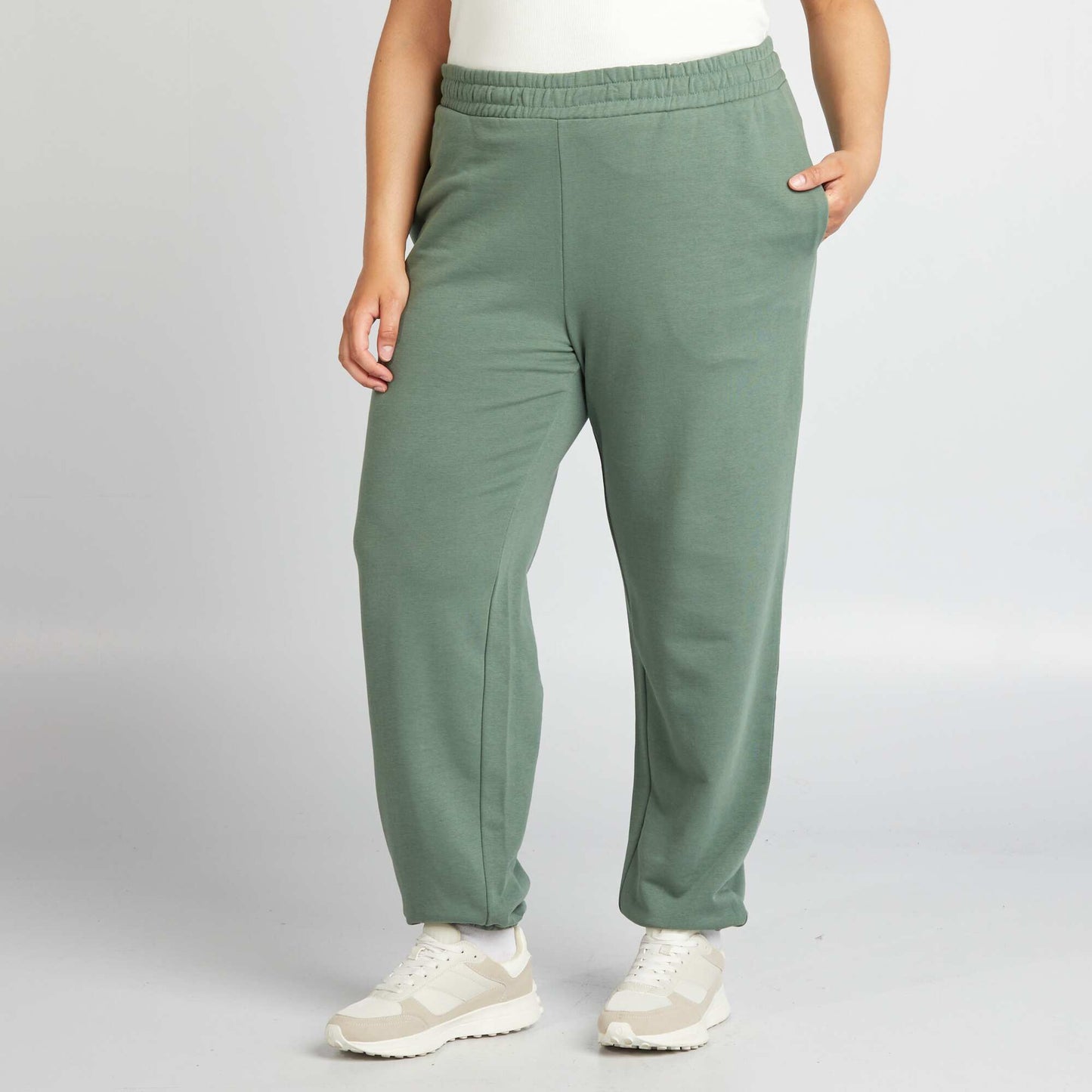 Lightweight sweatshirt fabric joggers GREEN