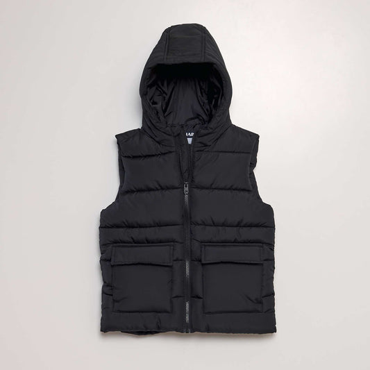 Hooded showerproof bodywarmer black