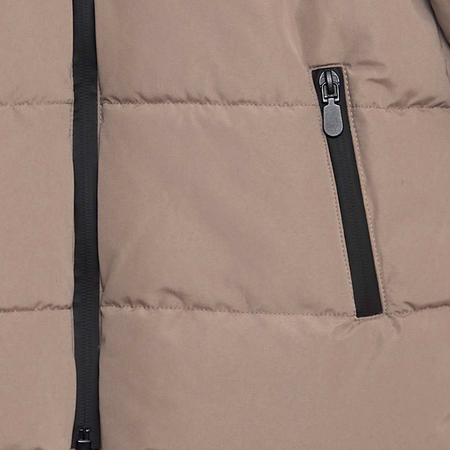 Quilted padded jacket with fleece lining BEIGE