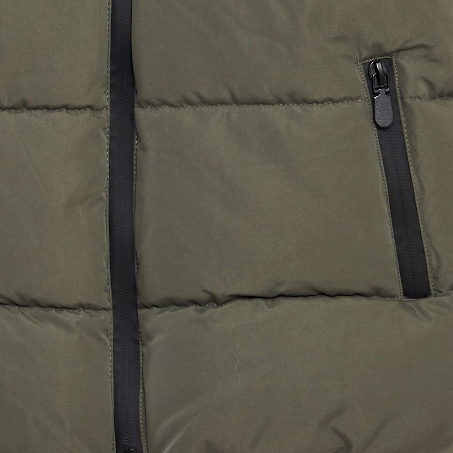 Quilted padded jacket with fleece lining GREEN