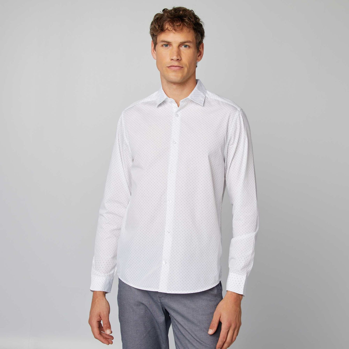 Regular fit polka dot shirt WHITE