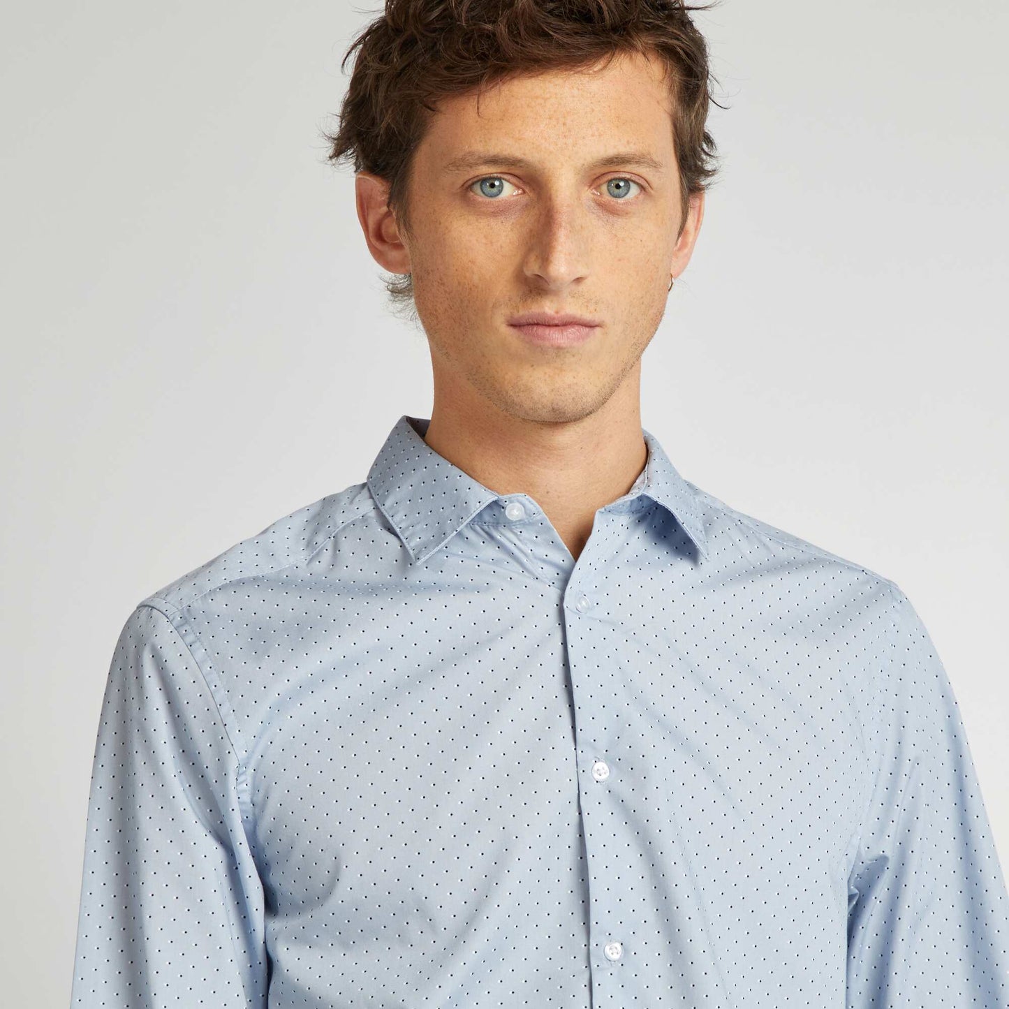 Regular fit polka dot shirt BLUE