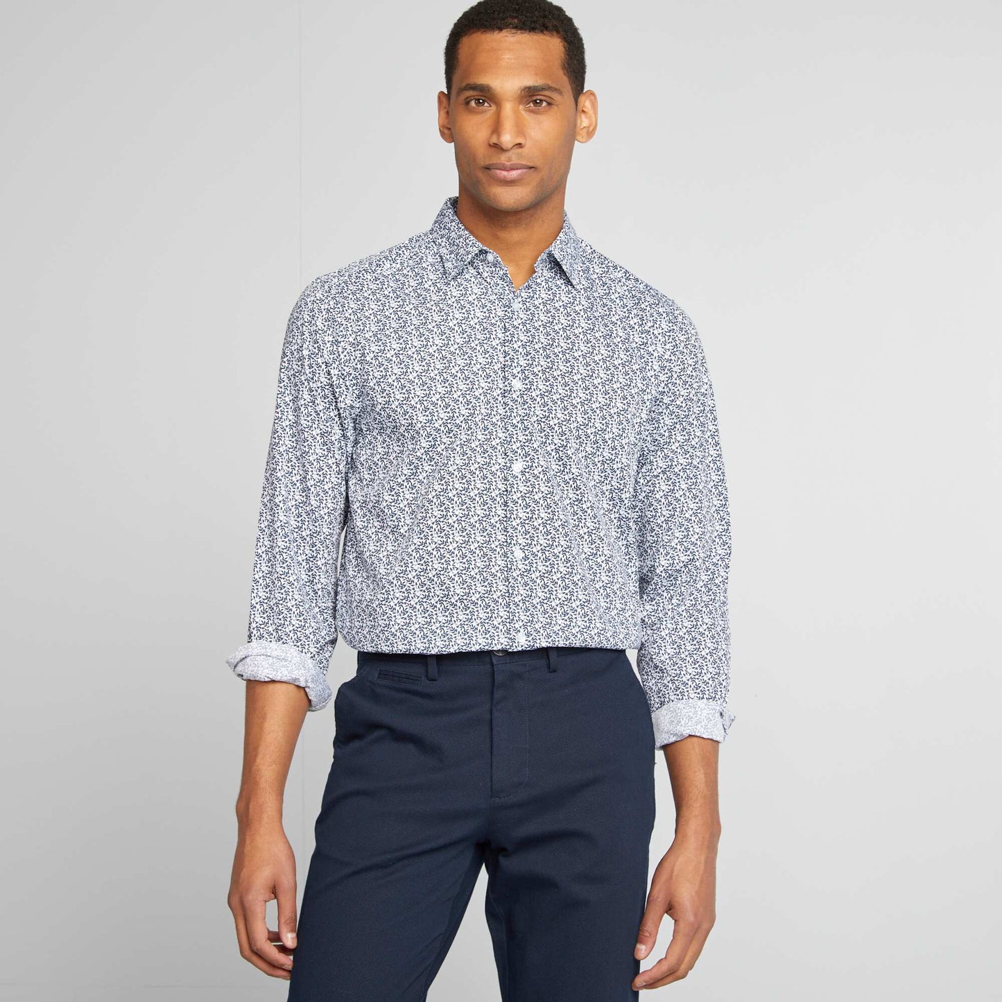 Regular fit polka dot shirt WHITE