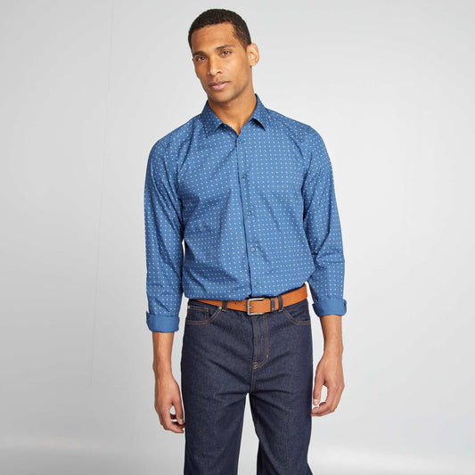 Regular fit polka dot shirt BLUE