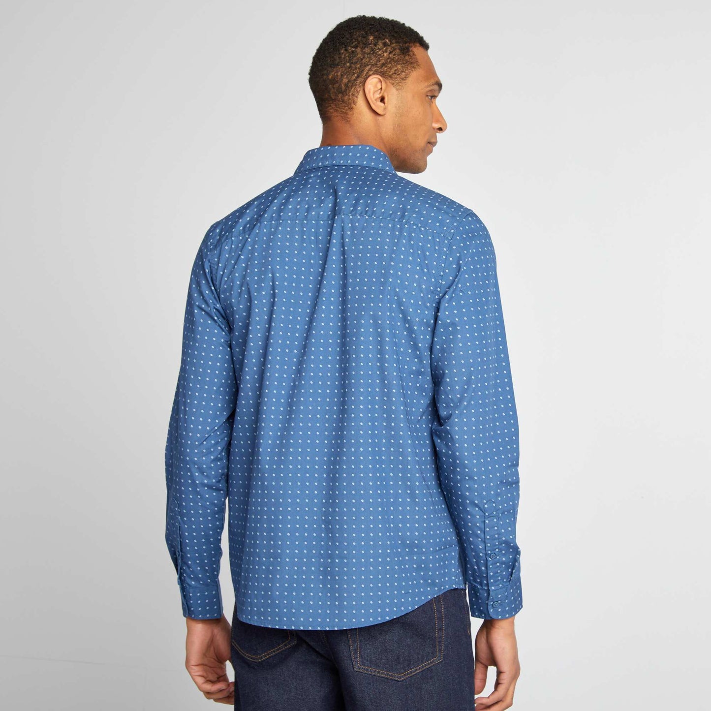 Regular fit polka dot shirt BLUE