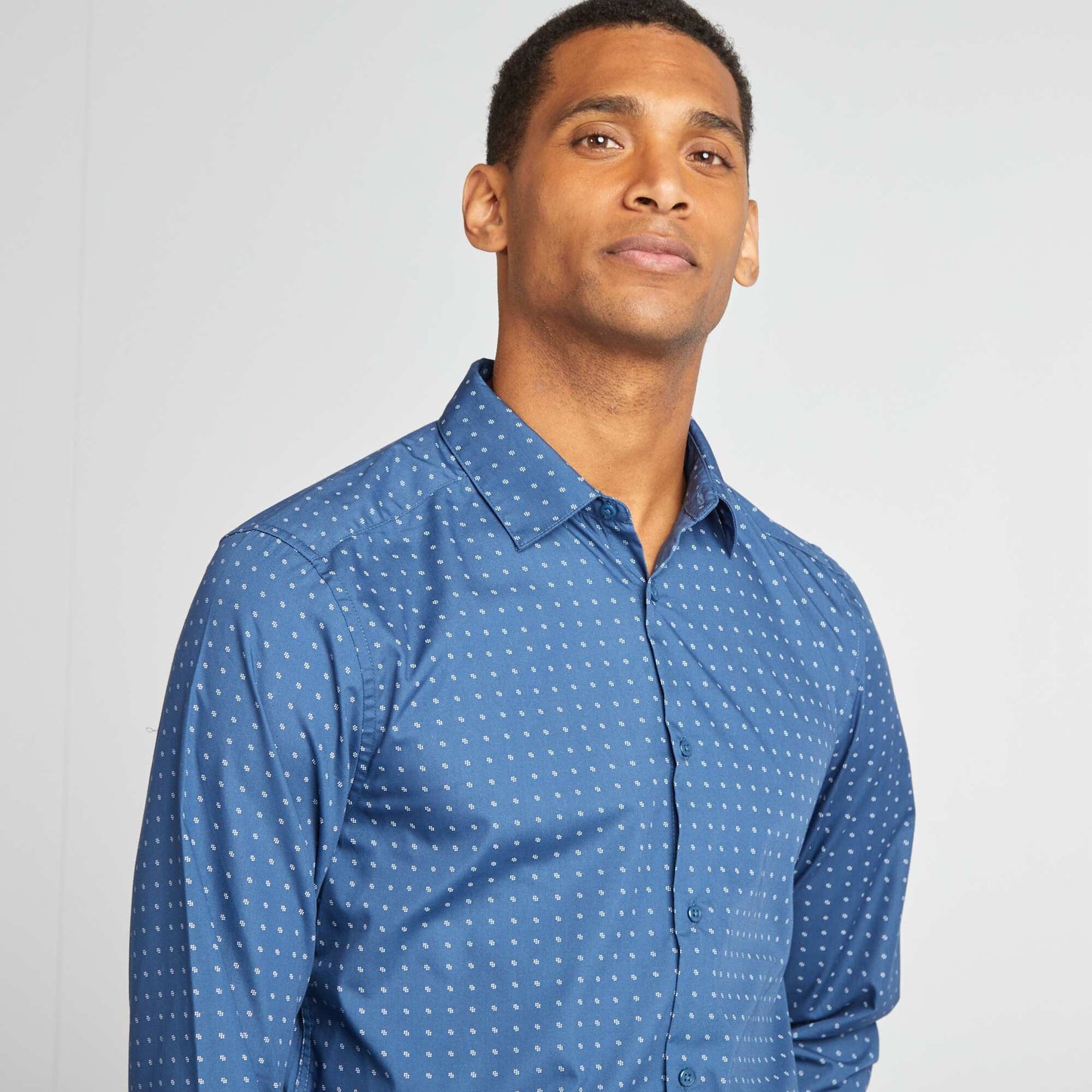 Regular fit polka dot shirt BLUE