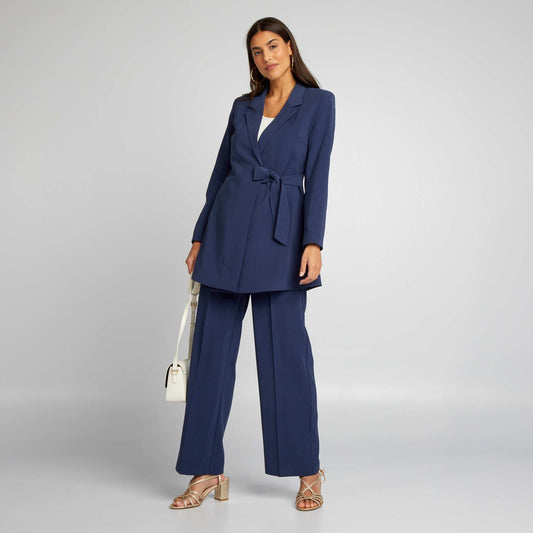 Wide-leg cigarette trousers BLUE