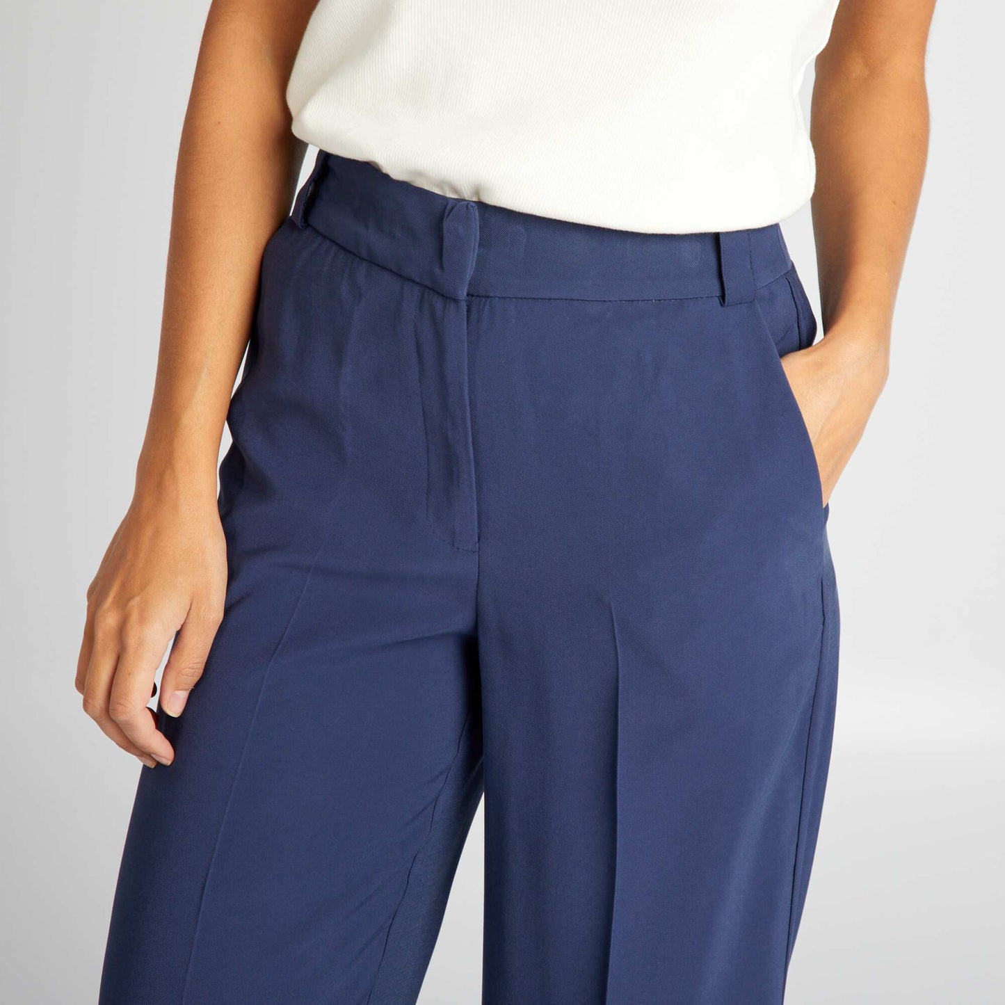 Wide-leg cigarette trousers BLUE