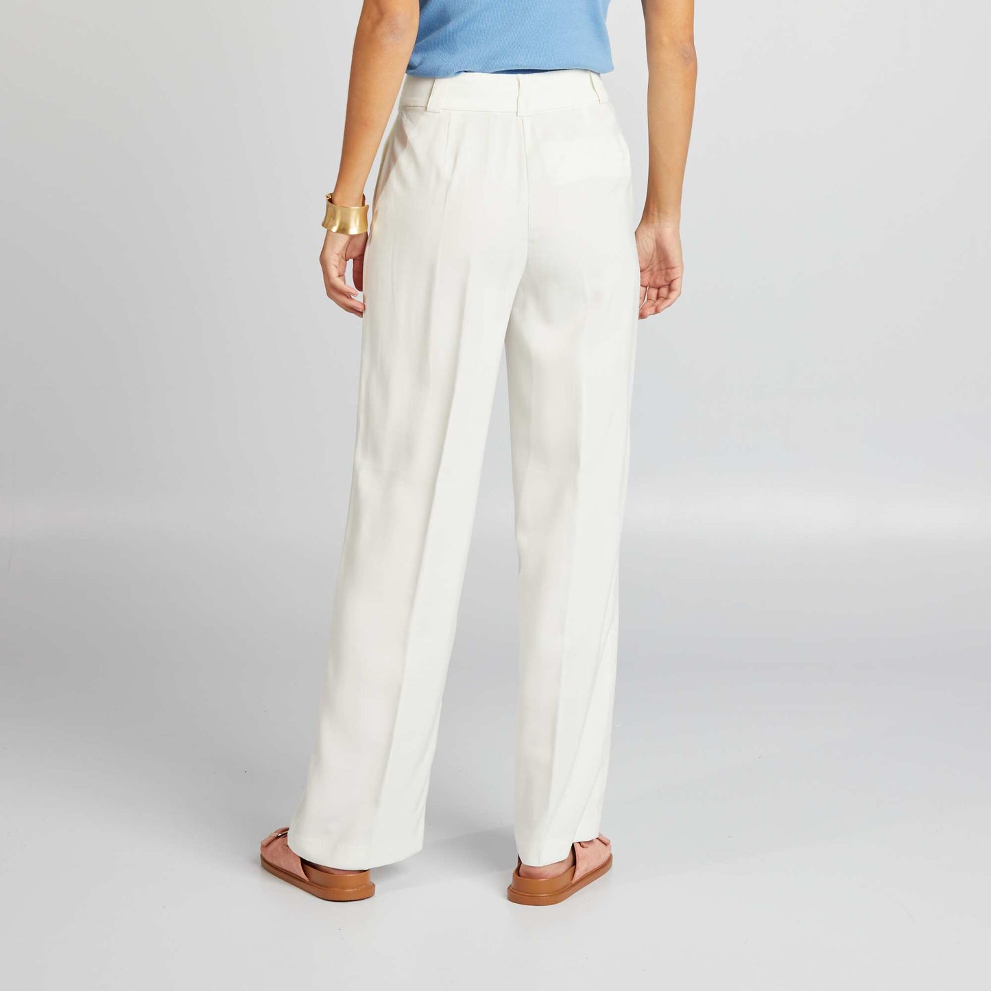 Wide-leg cigarette trousers WHITE