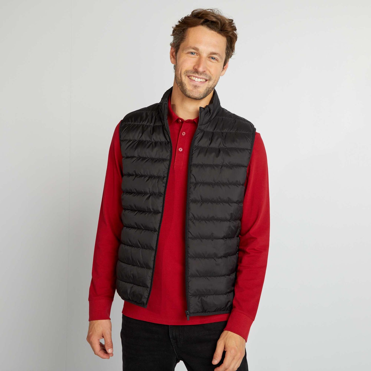 High-neck padded bodywarmer black