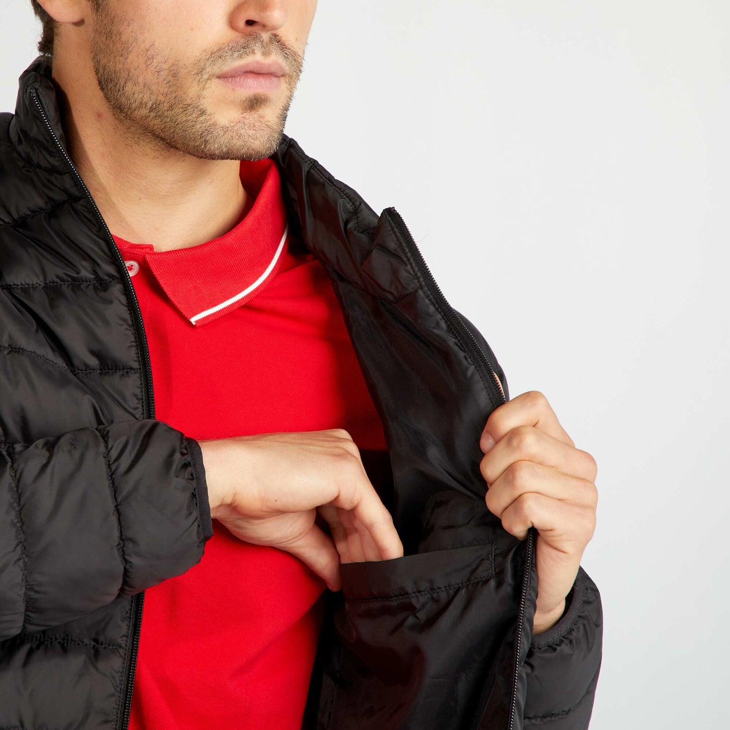 Lightweight quilted padded jacket black