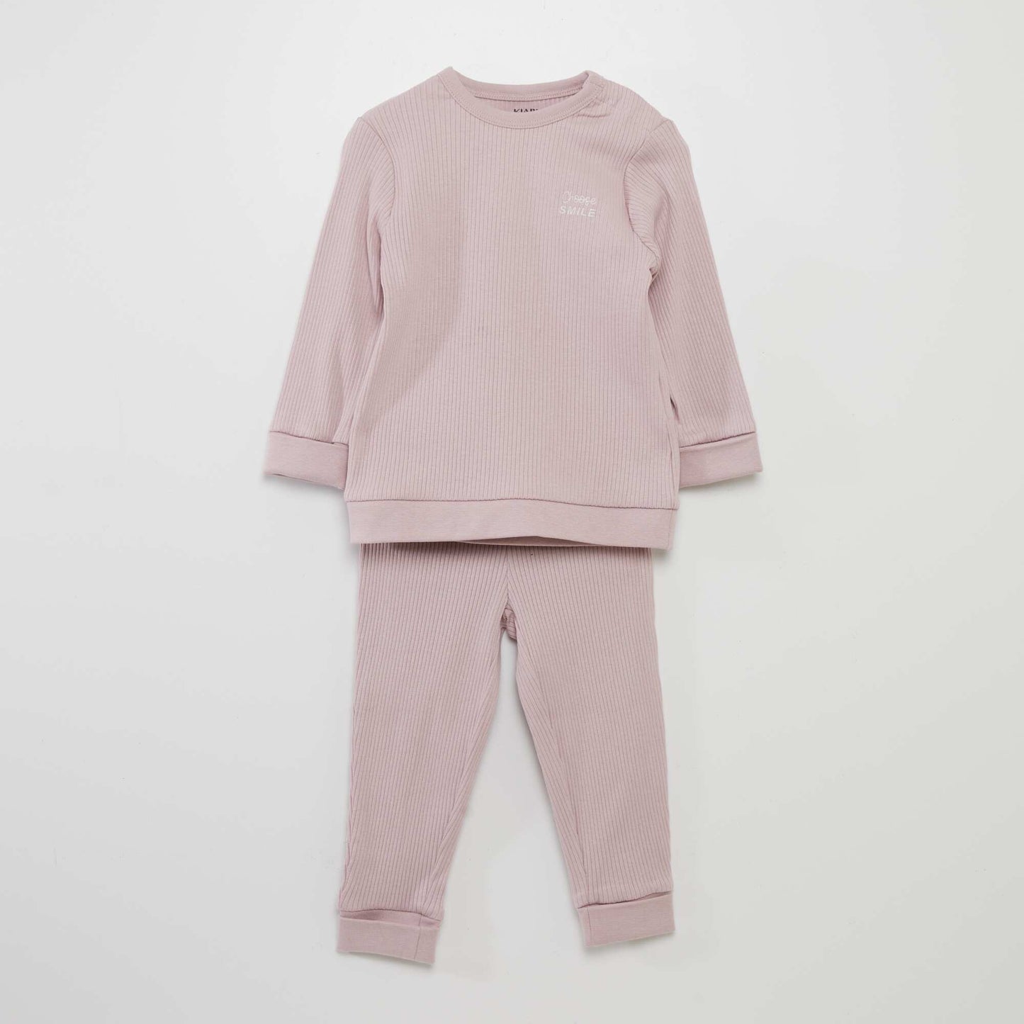 Adaptable ribbed pyjama set - 2-piece set PINK