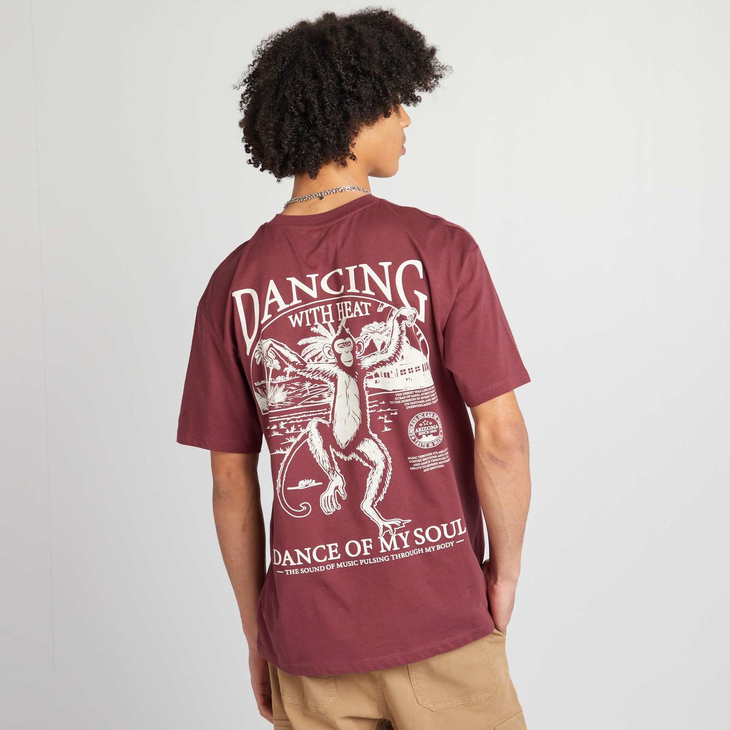 Printed cotton T-shirt RED