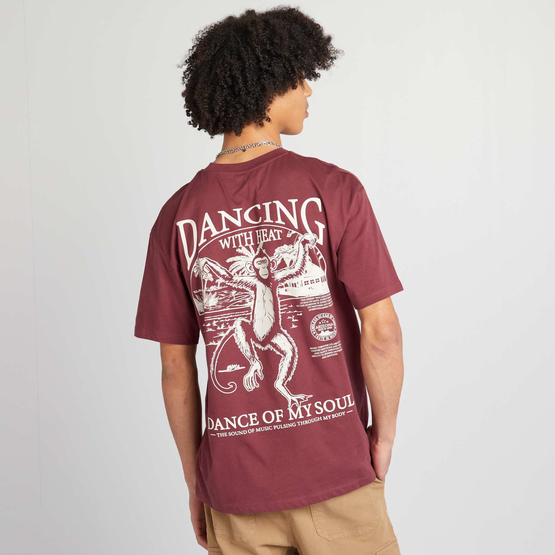 Printed cotton T-shirt RED
