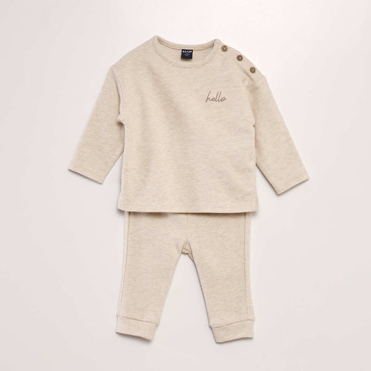 Sweatshirt + trousers set - 2-piece set BEIGE