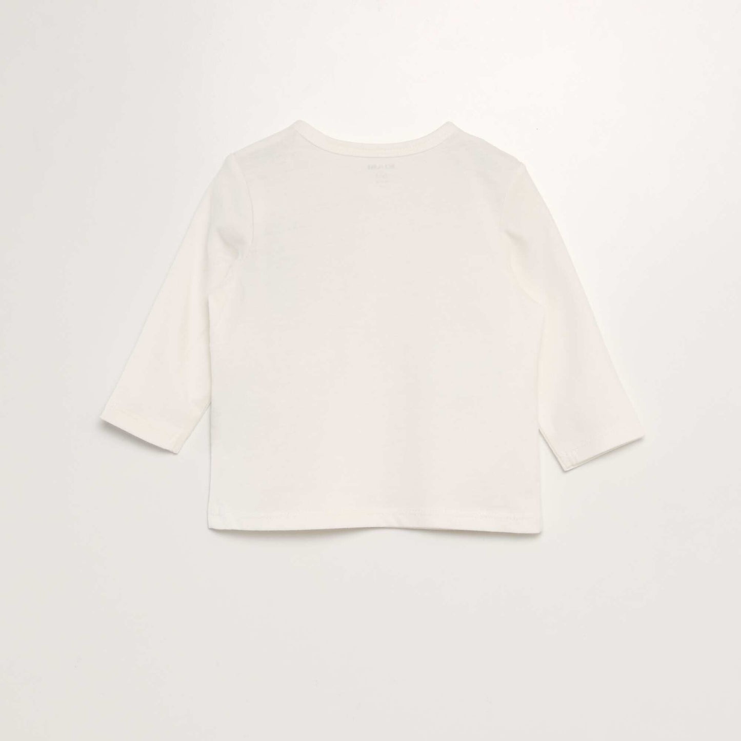 Long-sleeved T-shirt with Henley collar WHITE