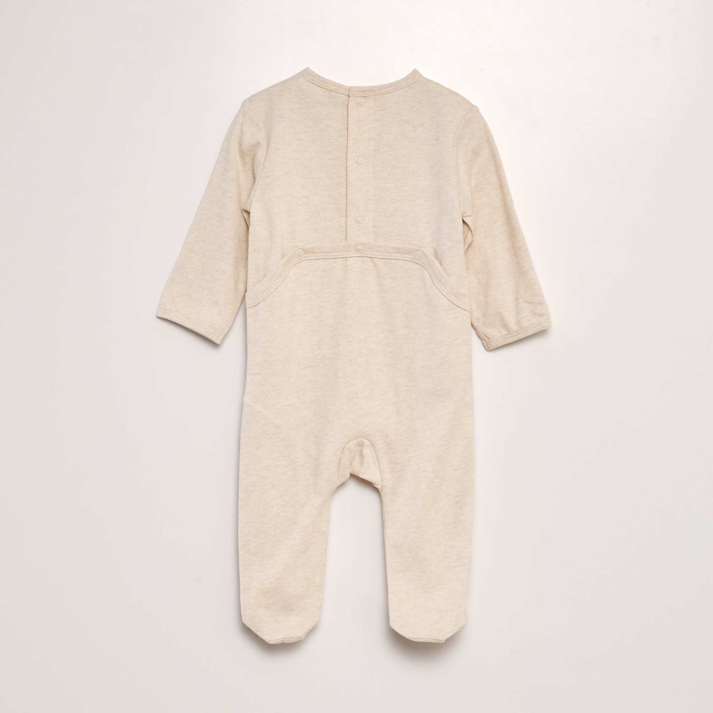 Printed sleepsuit with feet BEIGE