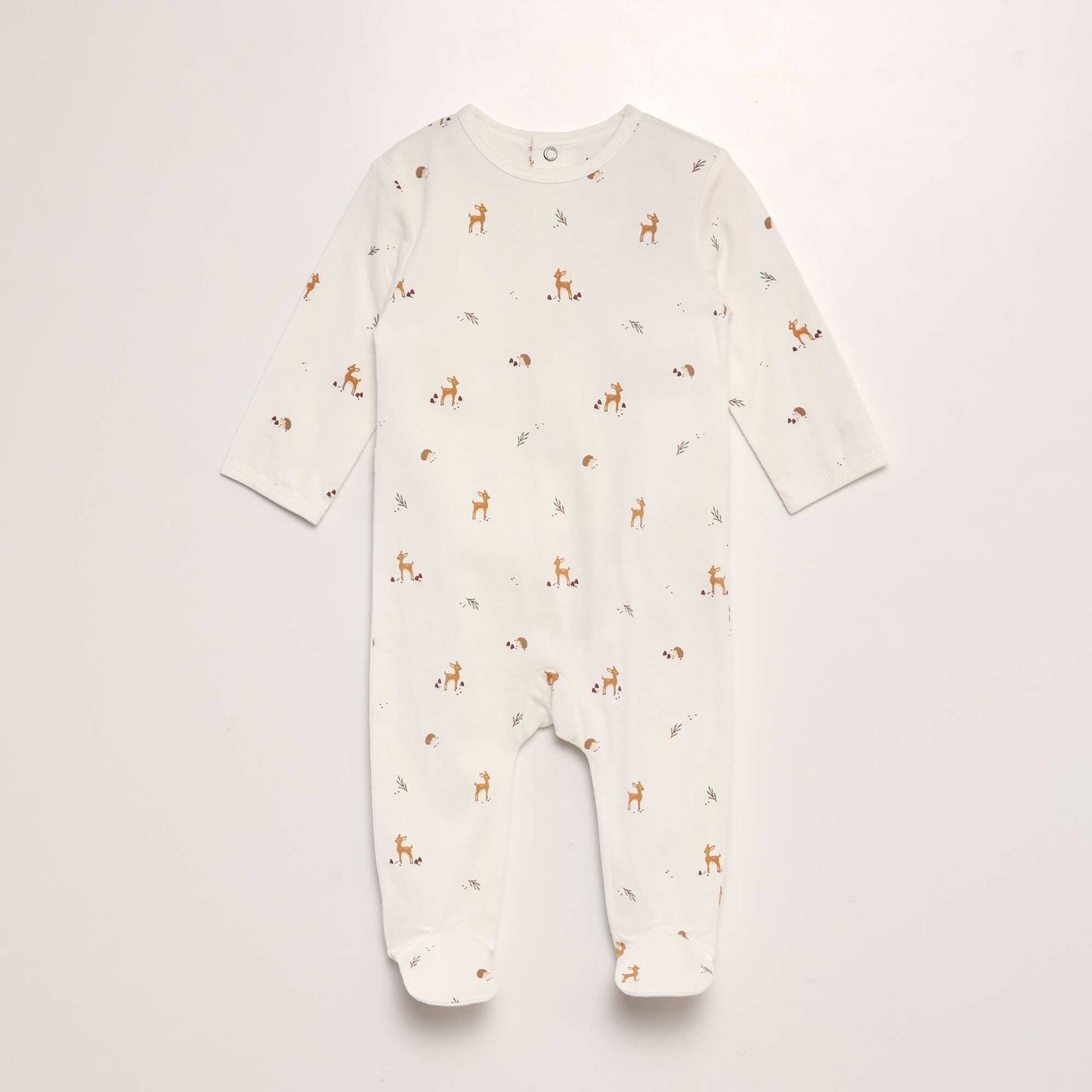 Printed sleepsuit with feet WHITE