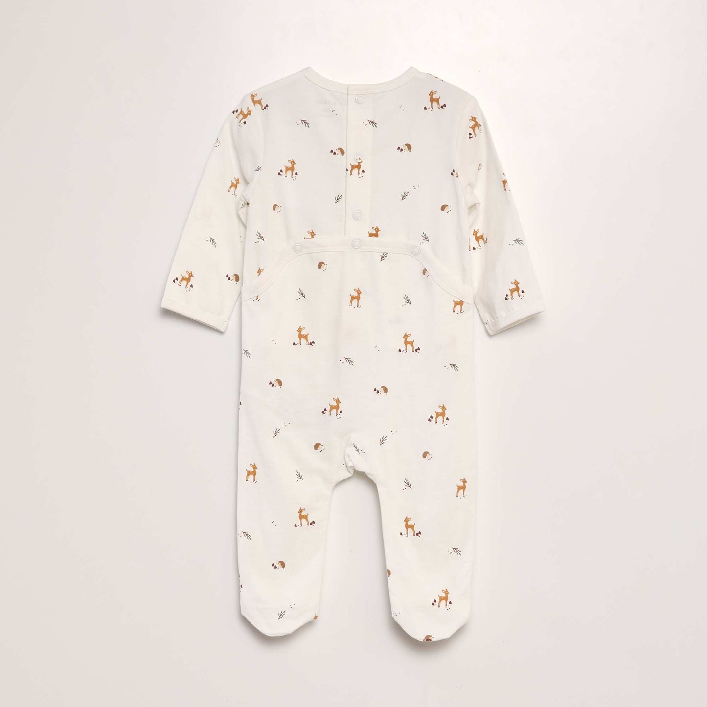 Printed sleepsuit with feet WHITE