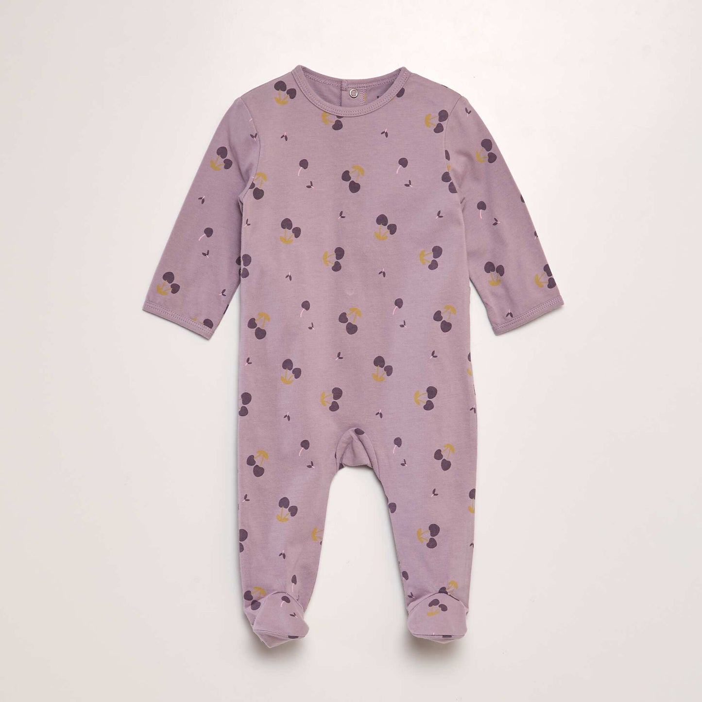 Printed sleepsuit with feet PURPLE