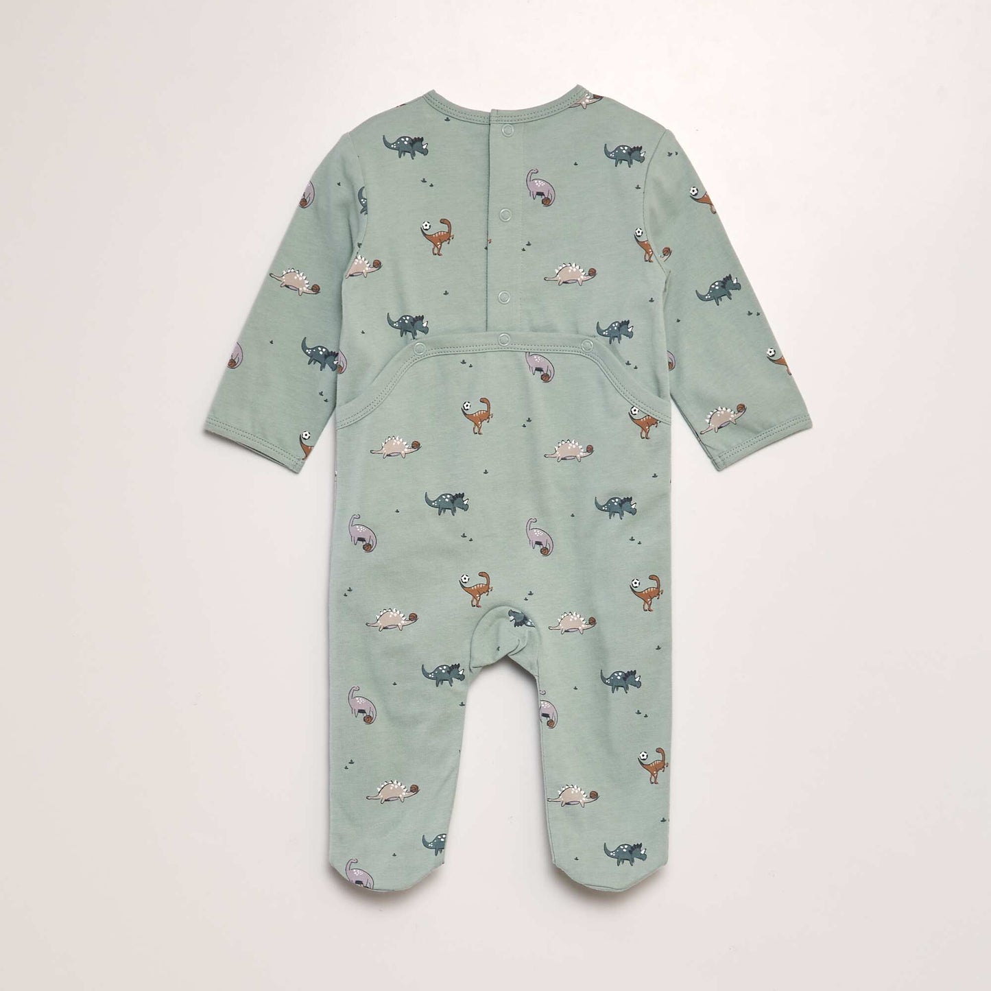 Printed sleepsuit with feet GREEN