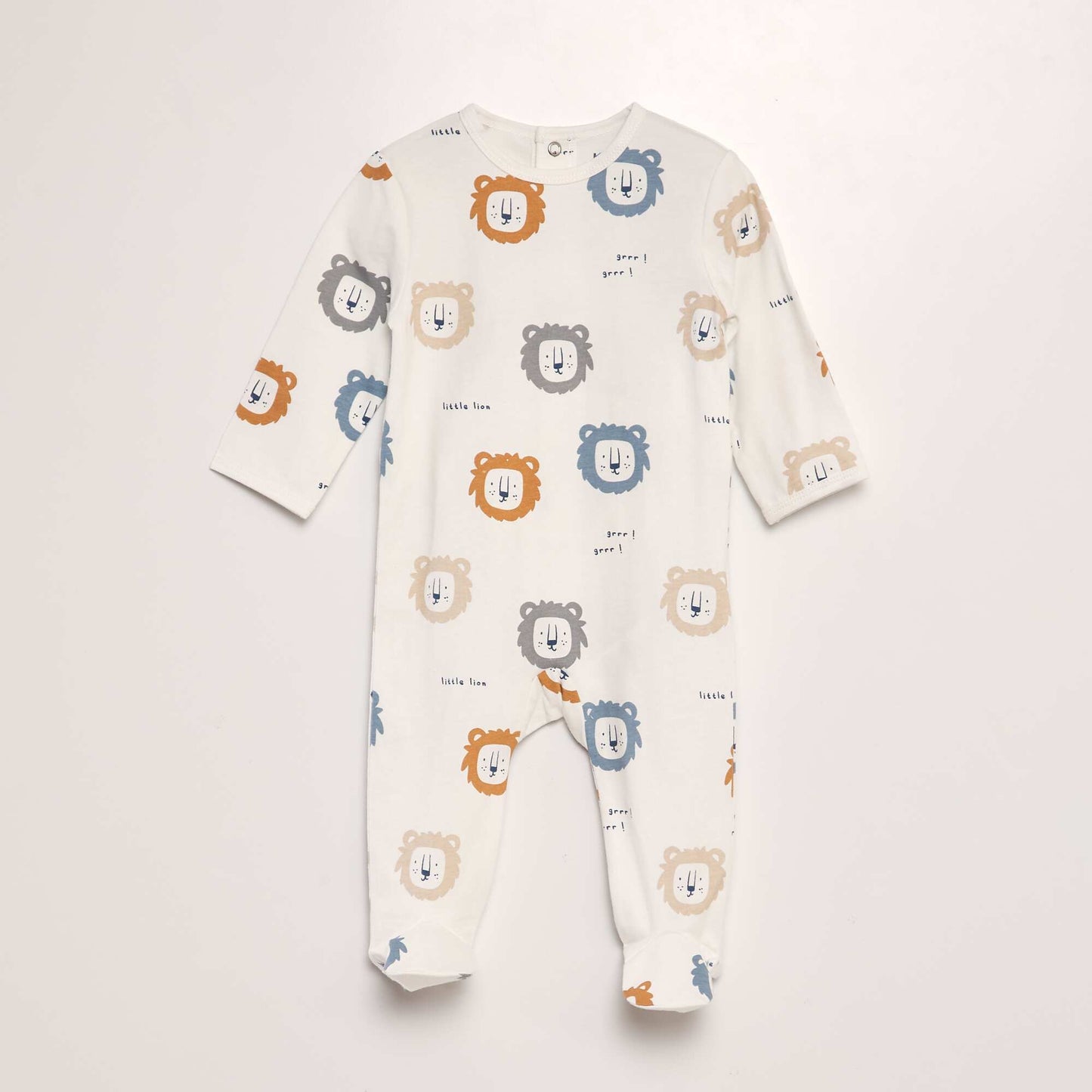 Printed sleepsuit with feet WHITE