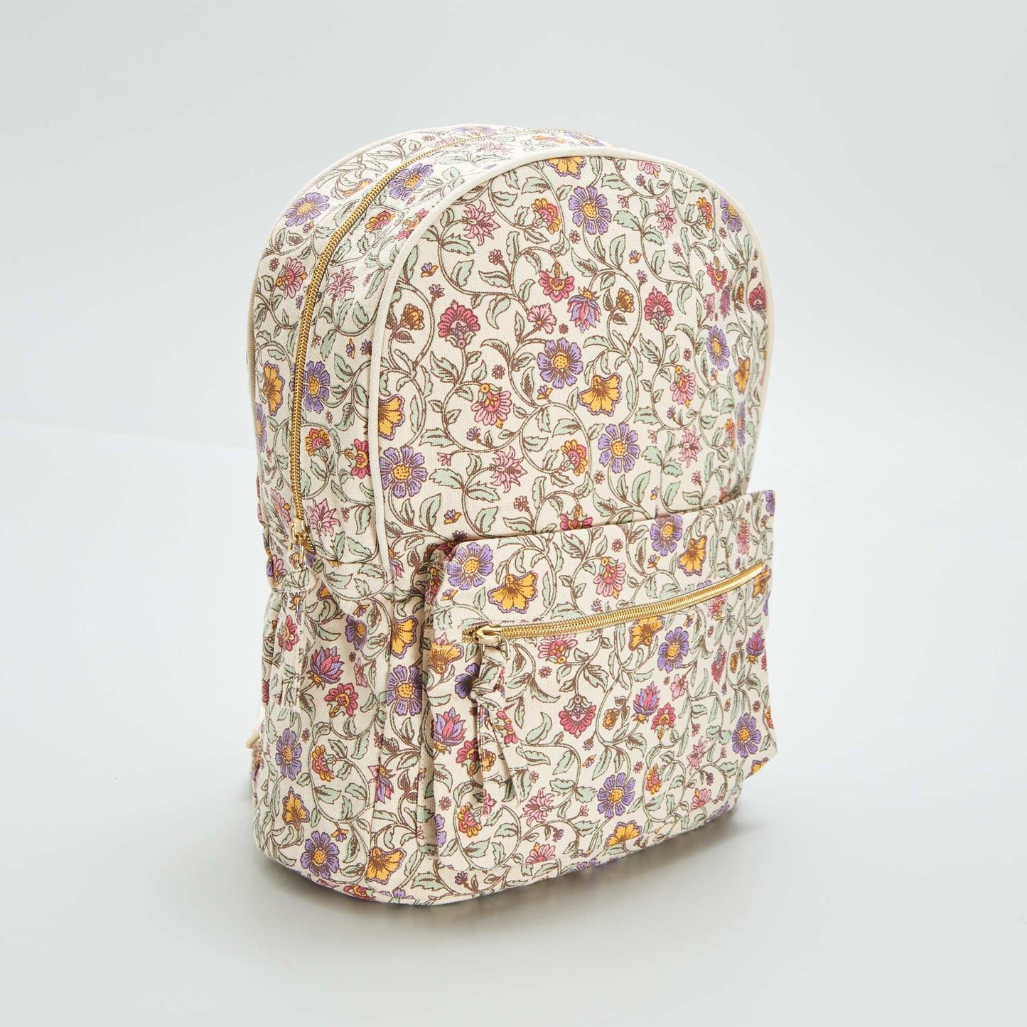 Printed canvas backpack PINK