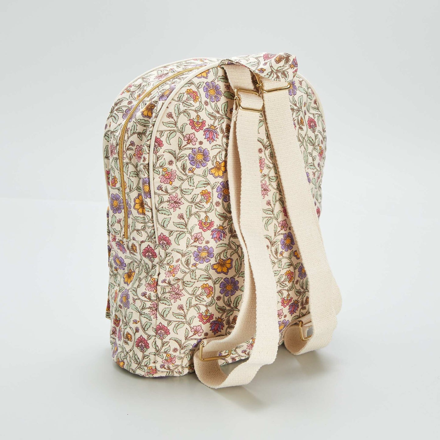 Printed canvas backpack PINK