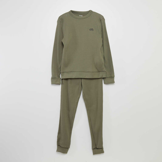 T-shirt + trousers pyjama set -Two-piece set KHAKI