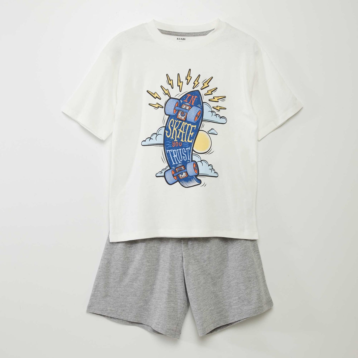 T-shirt and shorts pyjama set - 2-piece set WHITE