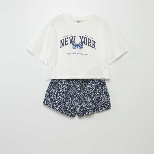 Short American pyjamas WHITE