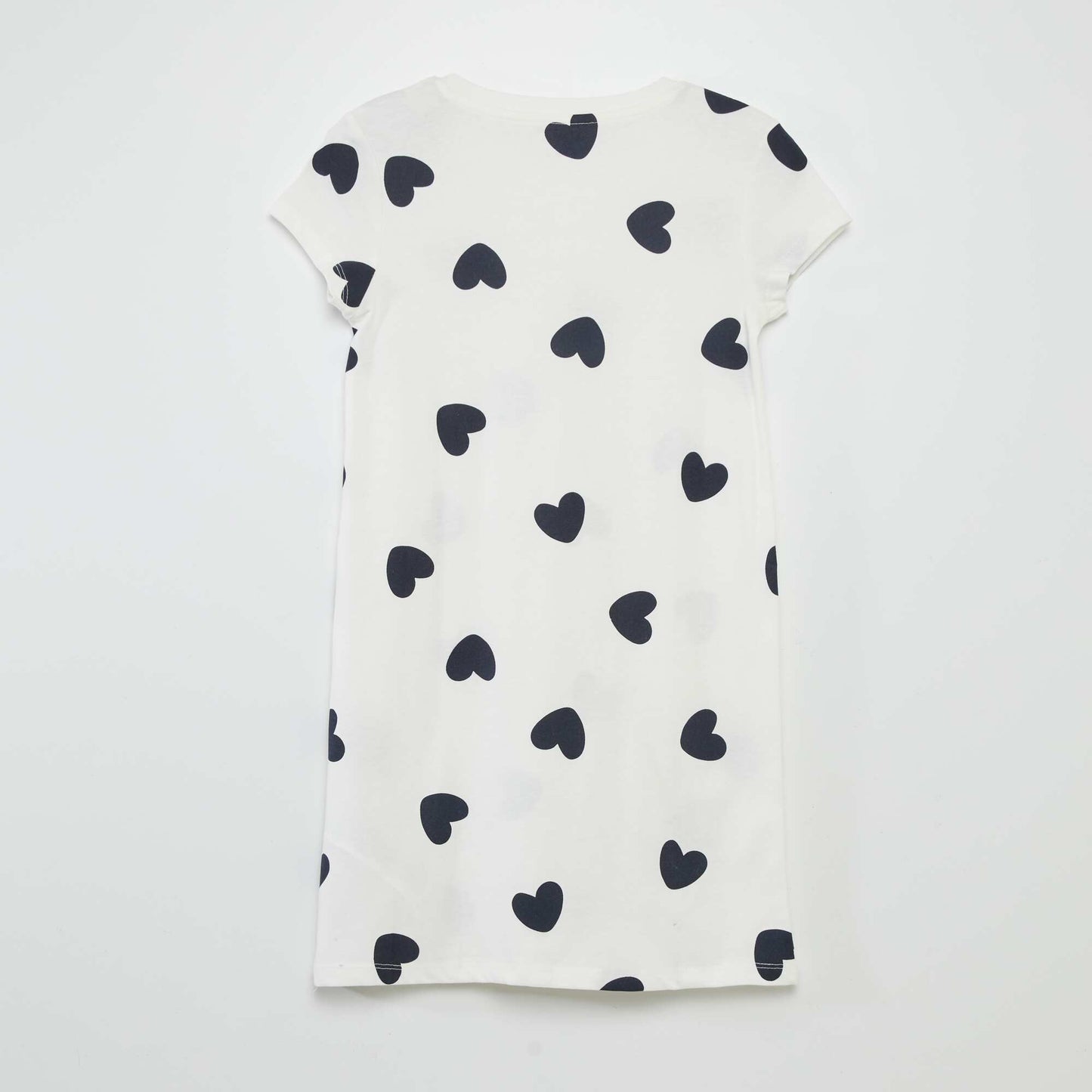 Heart print cotton nightshirt BLUE