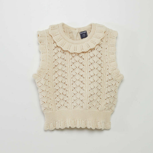 Knitted tank top WHITE