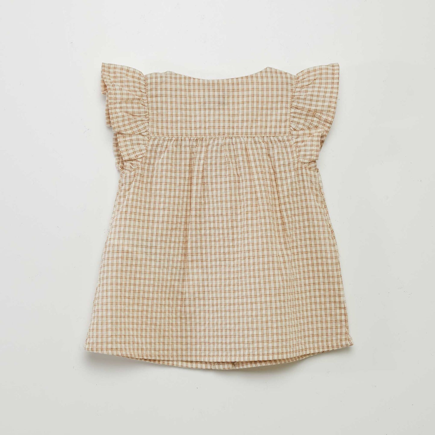 Gingham-style checked blouse BEIGE