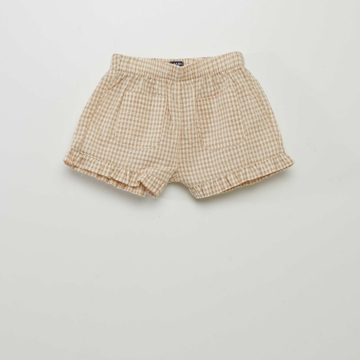 Gingham-style checked shorts BEIGE