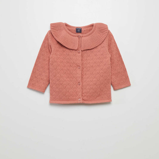 Decorative knit cardigan PINK