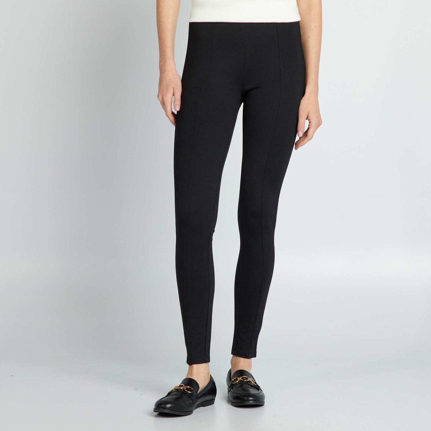Long Milano knit leggings BLACK