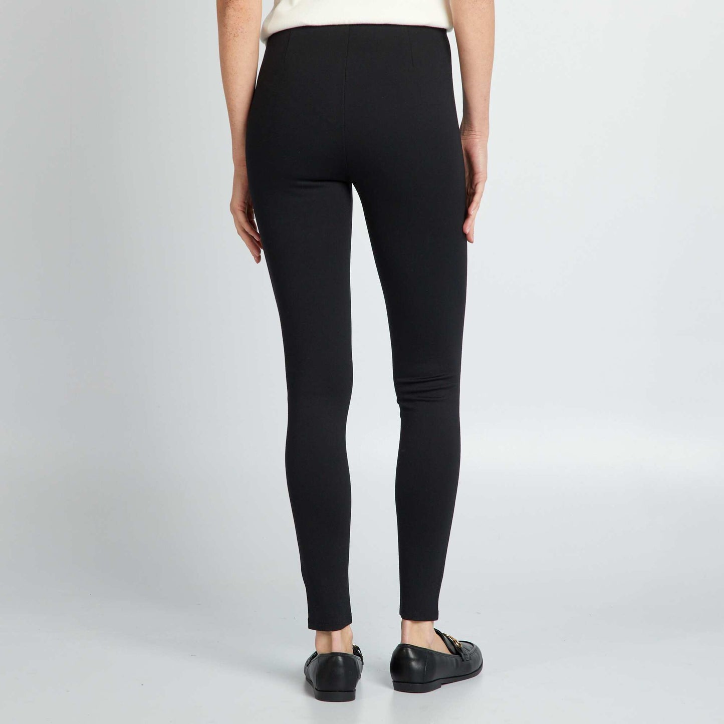 Long Milano knit leggings BLACK