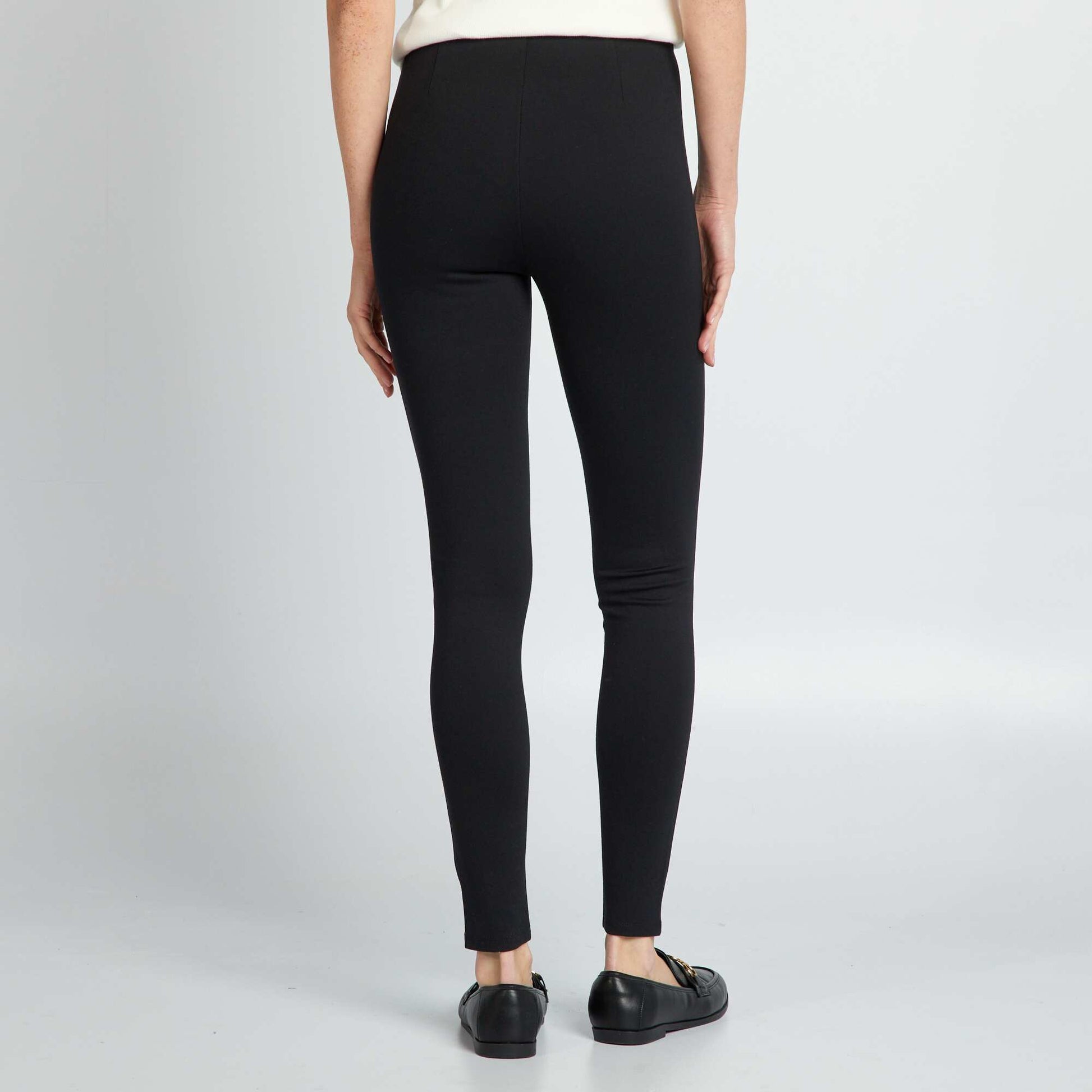 Long Milano knit leggings BLACK