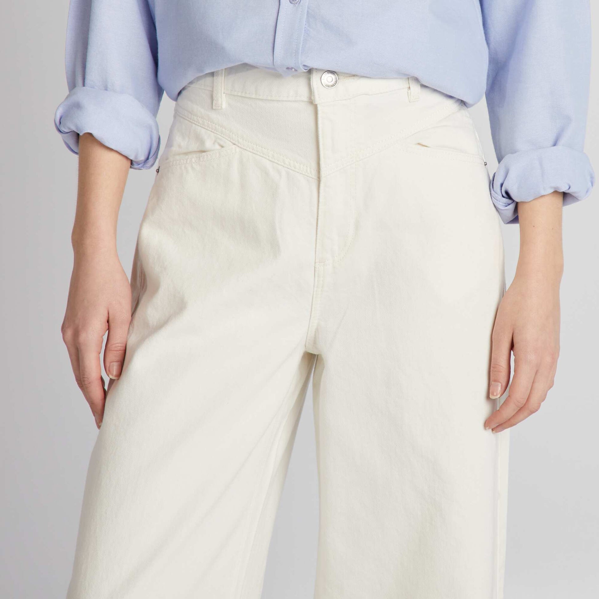 Faded wide-leg jeans WHITE