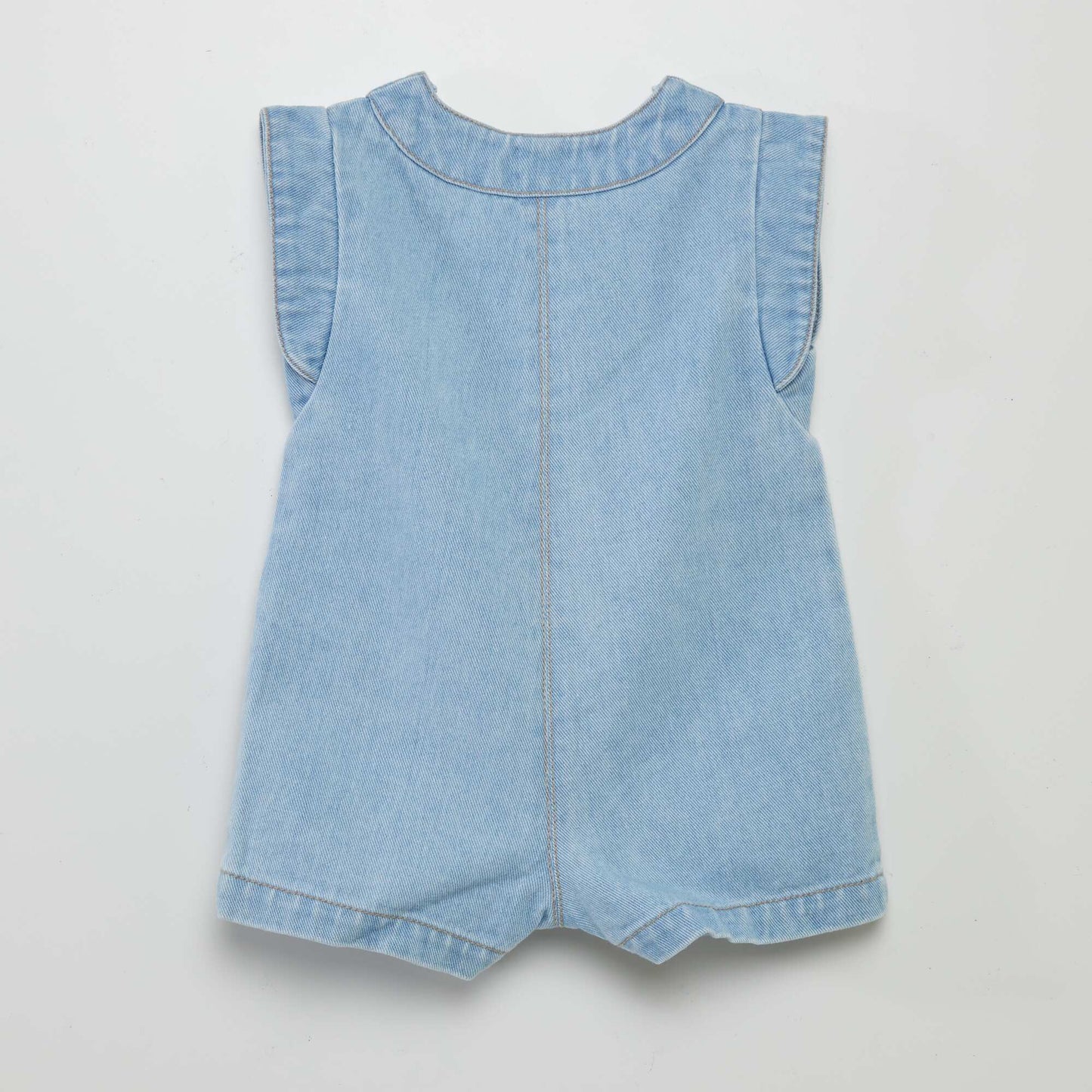 Sleeveless denim playsuit BLUE